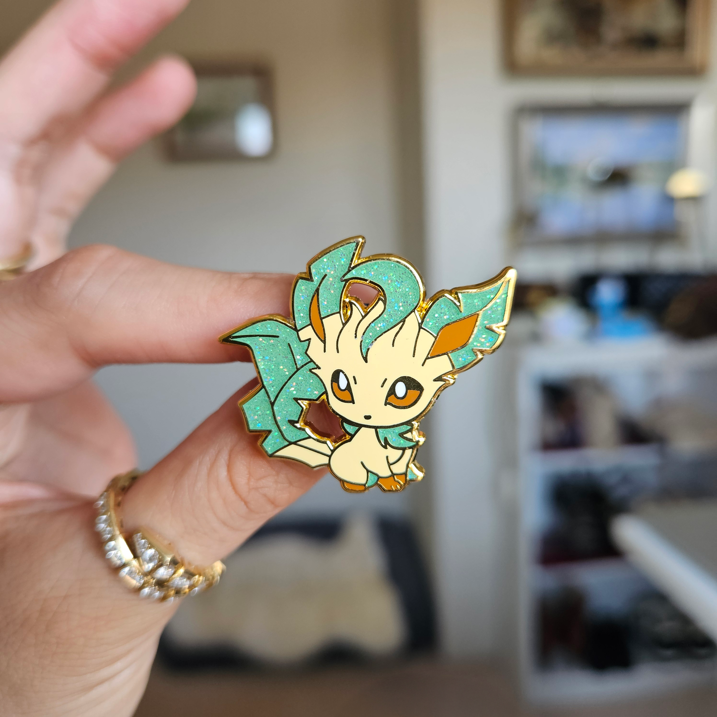 Leaf Stone Enamel Pin
