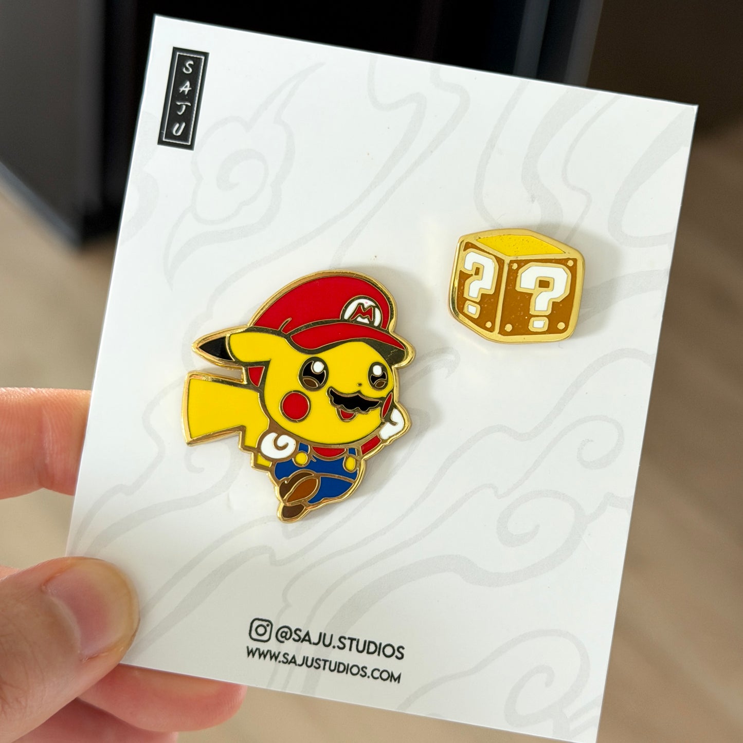 Mario Poncho Enamel Pins (2 pcs)