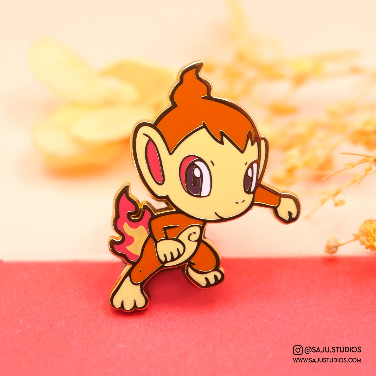 Fire Chimp Enamel Pin