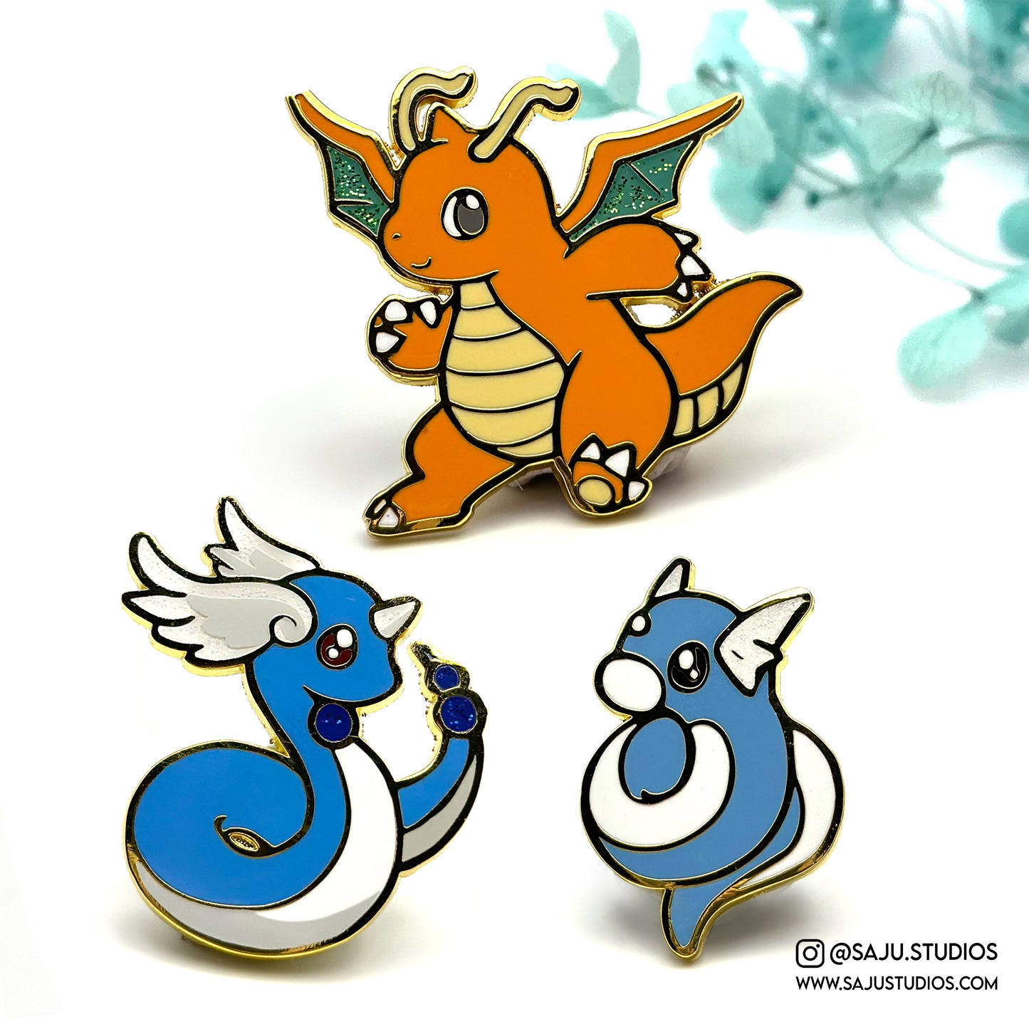 Flying Dragon Enamel Pins