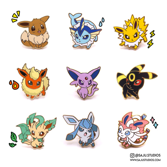 Eeveelution Enamel Pins