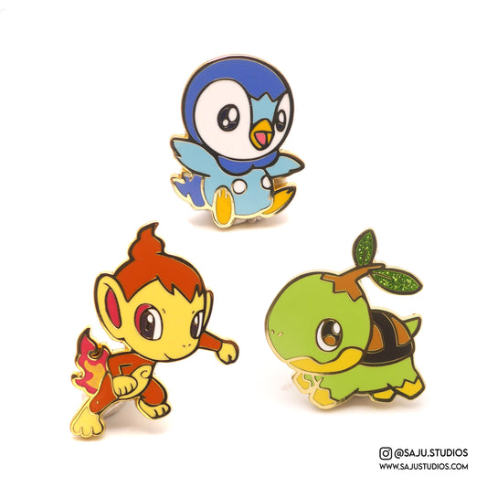 Gen 4 Starter Enamel Pins