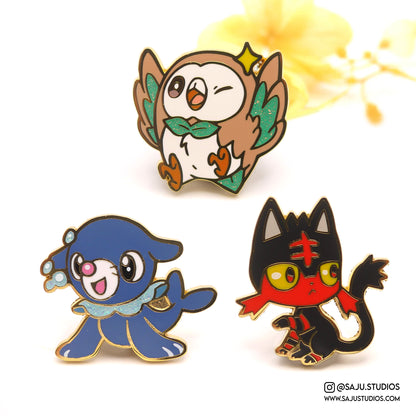 Gen 7 Starter Enamel Pins