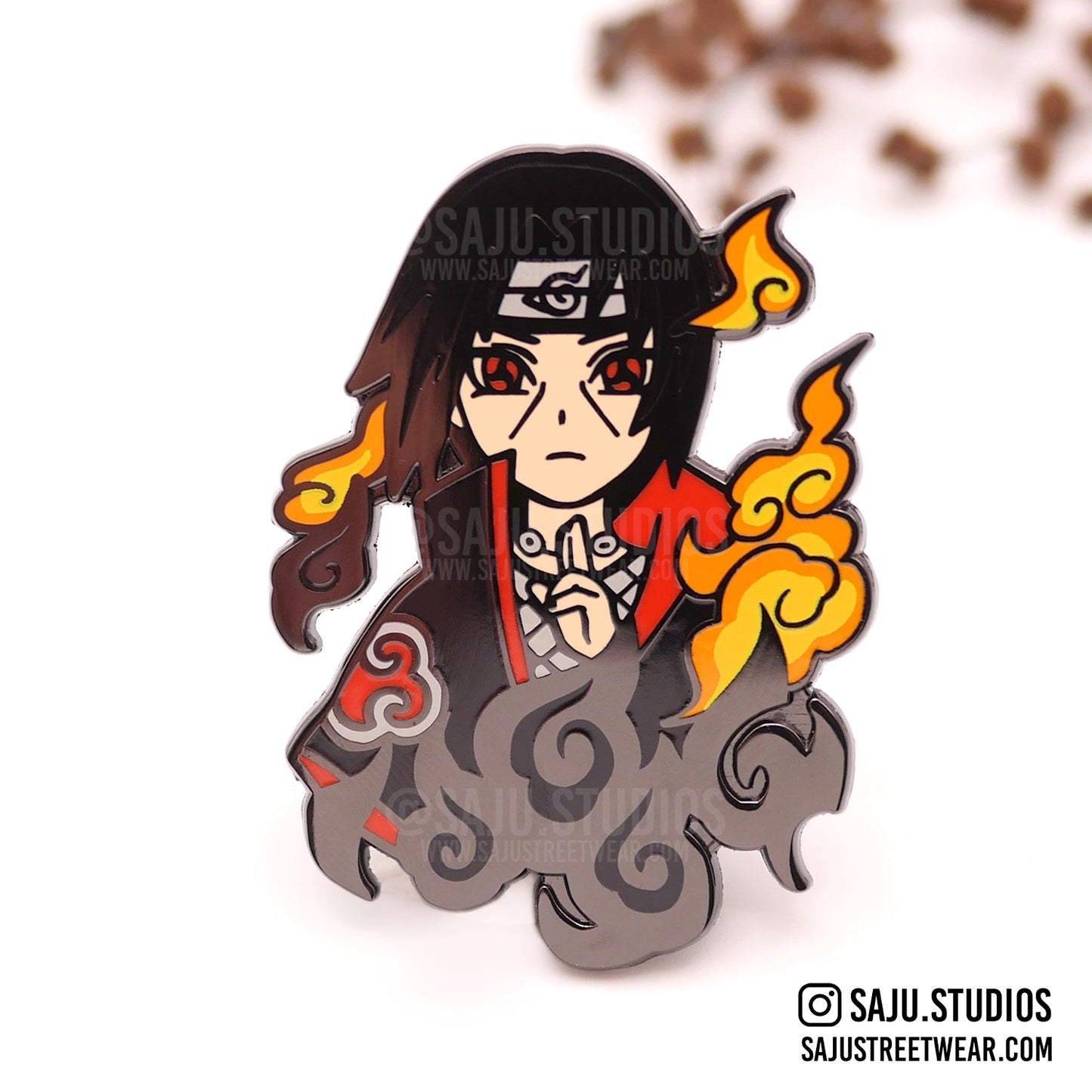 Black Flames Enamel Pin