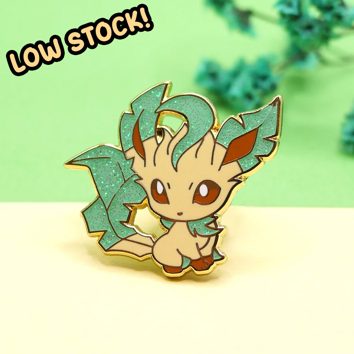Leaf Stone Enamel Pin