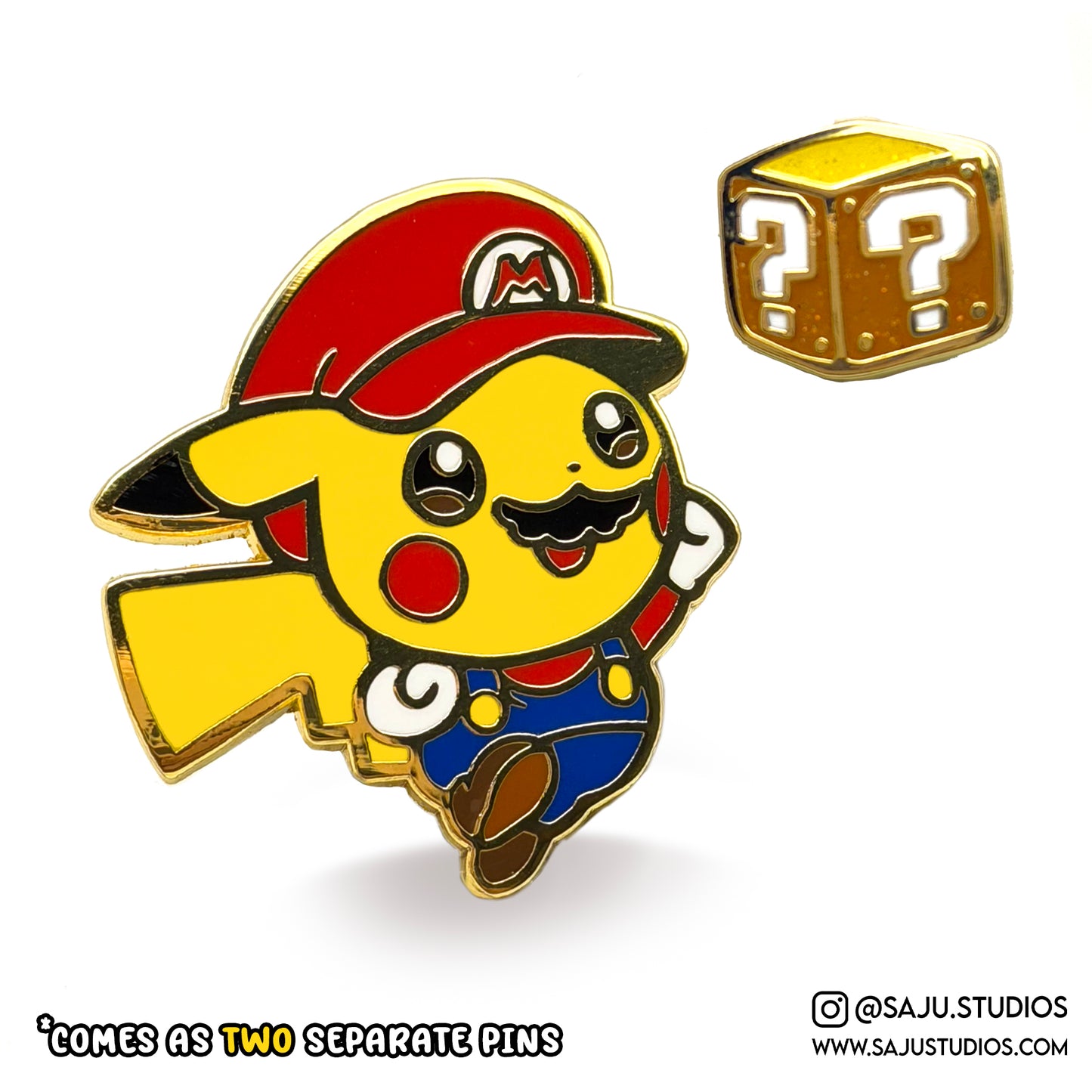 Mario Poncho Enamel Pins (2 pcs)