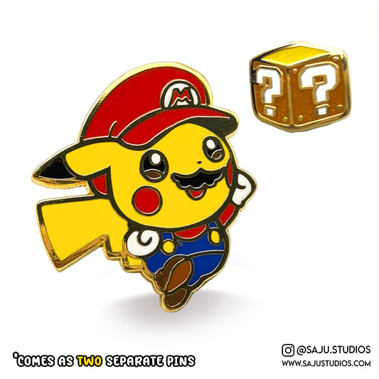 Mario Poncho Enamel Pins (2 pcs)