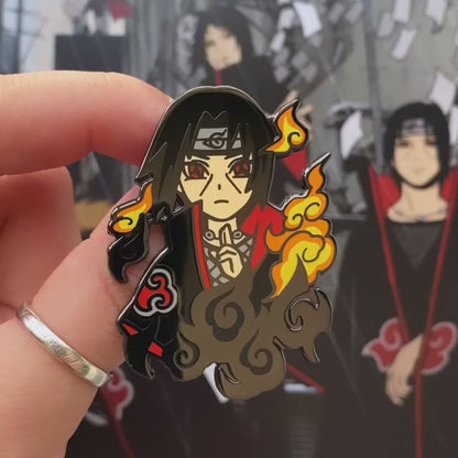 Black Flames Enamel Pin